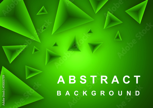Green polygon abstract 3d triangles elements geometric shapes background. Use for banners, web, brochure, ad, poster, etc. Vector illustration concept, Polygonal dimension idea design business concept