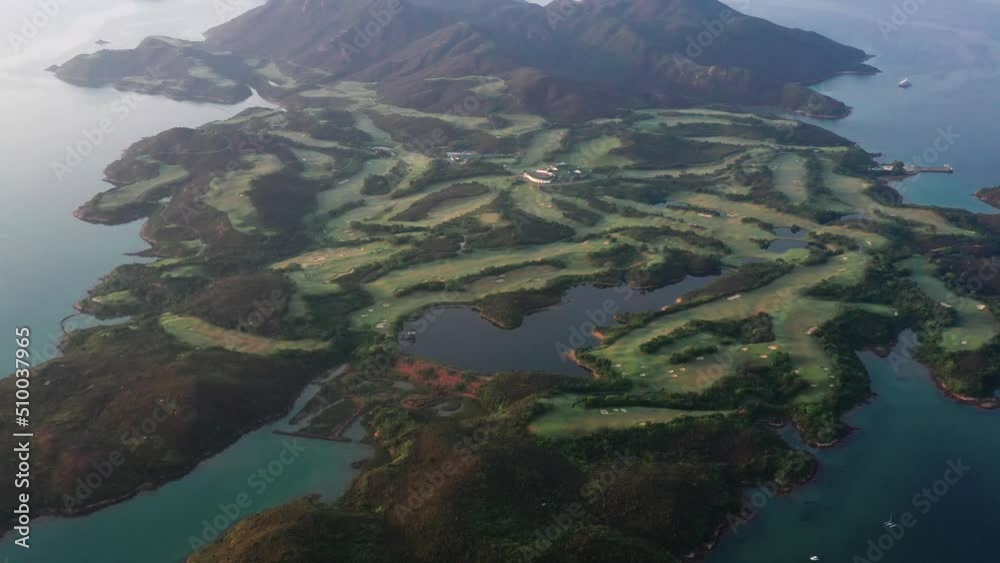 Aerial view of The Jockey Club Kau Sai Chau Public Golf Course in Sai Kung, Hong Kong.
Aerial view of The Jockey Club Kau Sai Chau Public Golf Course in Sai Kung, Hong Kong.