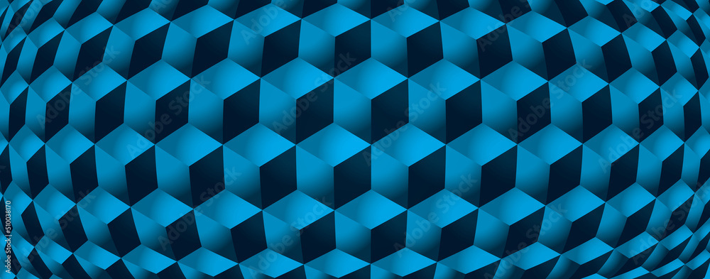 CUBE VOLUME 3D BLEU