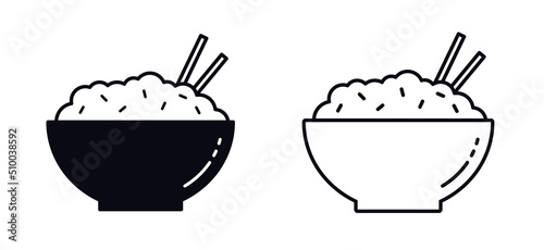 Rice bowl food restaurant icon