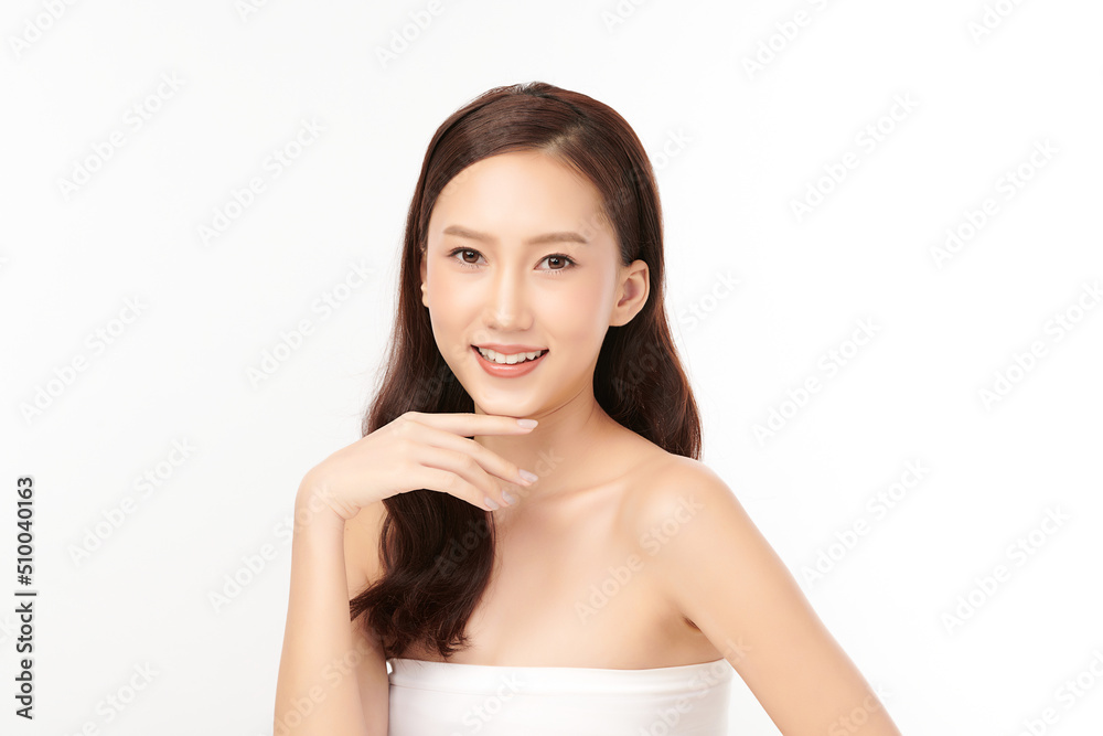 Beautiful young asian woman with clean fresh skin on white background, Face care, Facial treatment, Cosmetology, beauty and spa, Asian women portrait. Beautiful young asian woman with clean fresh skin on white background, Face care, Facial treatment, Cosmetology, beauty and spa, Asian women portrait.