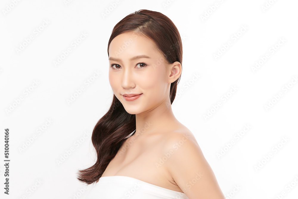 Beautiful young asian woman with clean fresh skin on white background, Face care, Facial treatment, Cosmetology, beauty and spa, Asian women portrait. Beautiful young asian woman with clean fresh skin on white background, Face care, Facial treatment, Cosmetology, beauty and spa, Asian women portrait.