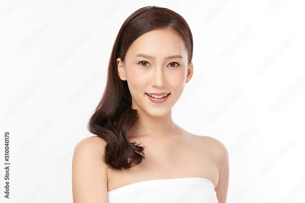Beautiful young asian woman with clean fresh skin on white background, Face care, Facial treatment, Cosmetology, beauty and spa, Asian women portrait. Beautiful young asian woman with clean fresh skin on white background, Face care, Facial treatment, Cosmetology, beauty and spa, Asian women portrait.