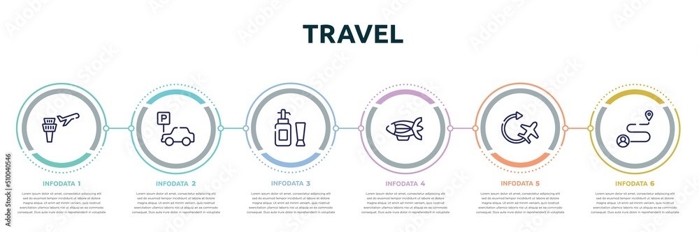 Fotografie travel concept infographic design template