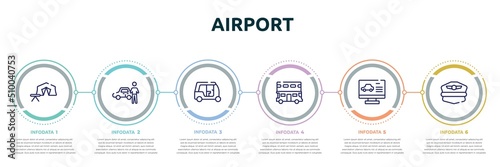 Fototapete airport concept infographic design template