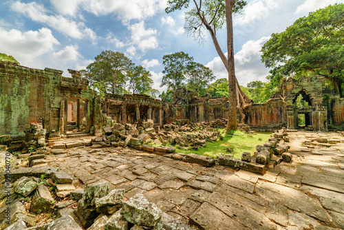 Ruins of ancient Preah Khan temple in Angkor, Cambodia