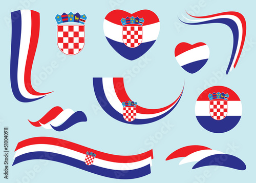 vector design elements - set of flags of Croatia - national symbol