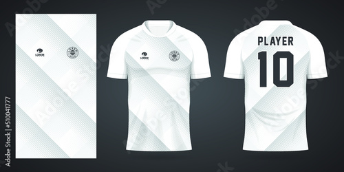 white football jersey sport design template