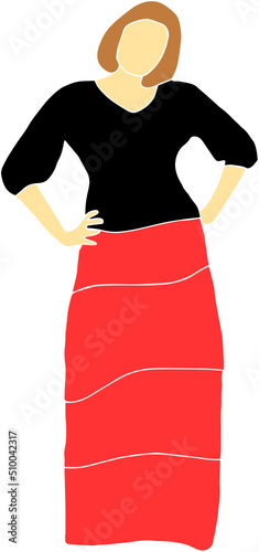 woman in a top and skirt
