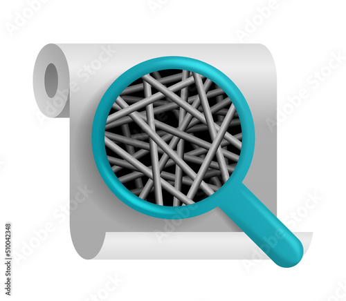 Nanofiber 3D icon - textile fibers for face mask 