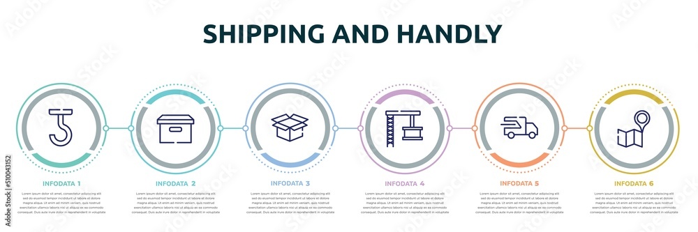 Shipping Methods Chart Visual shipping and handly concept infographic design template. included use ...