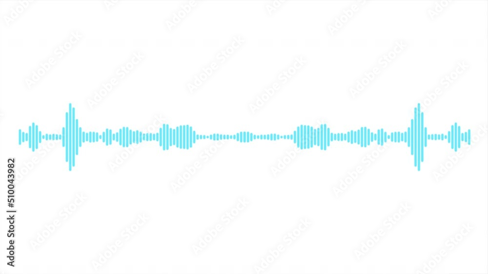 Light music background, blue shape of track or voice frequency vibrations