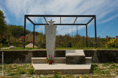 A second world war memorial in Kascerga village near Buzet in Istria, western Croatia. It dates from the communist Yugoslavia era photo