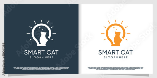 Pet icon logo design with creative element concept Premium Vector