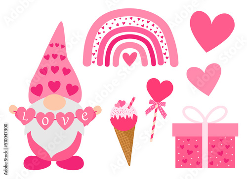 Valentine's day Gnomes vector illustration © Ирина Шишкова
