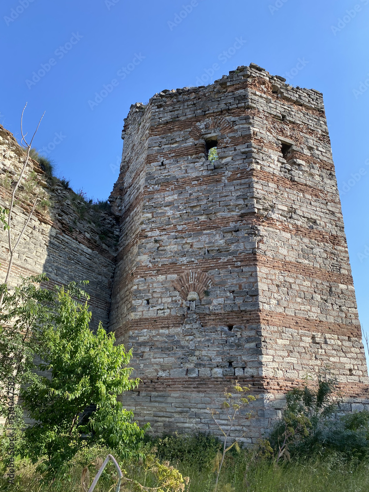 The Walls of Constantinople that protected the city of Constantinople (today Istanbul in Turkey) since its founding by Constantine the Great.