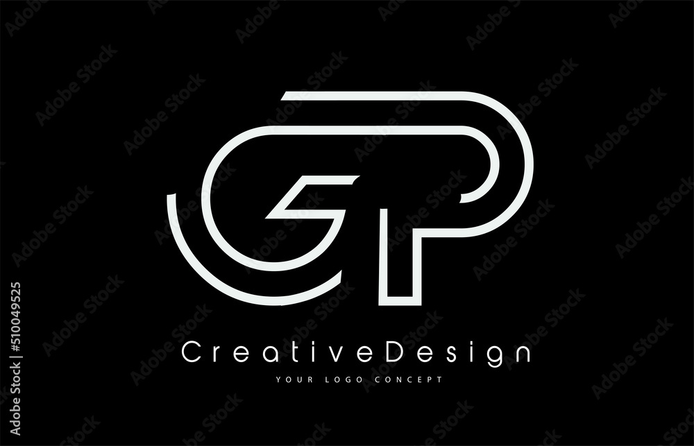 GP G P Letter Logo Design in White Colors GP G P Letter Logo Design in White Colors
