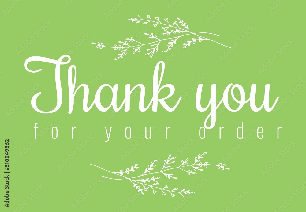 vector thank you for your order handwritten inscription. hand drawn