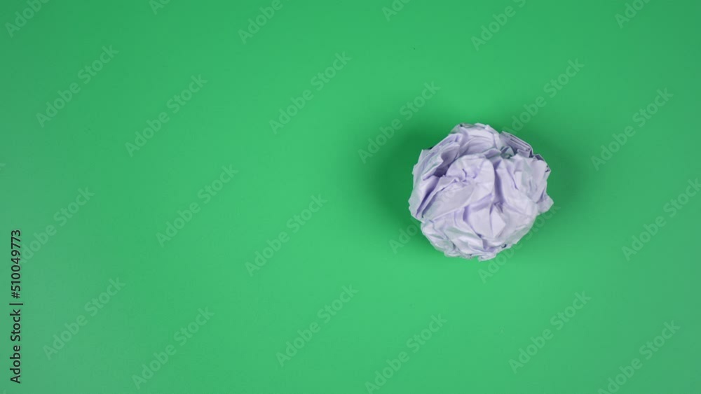Stop motion animation paper wrinkles green screen.