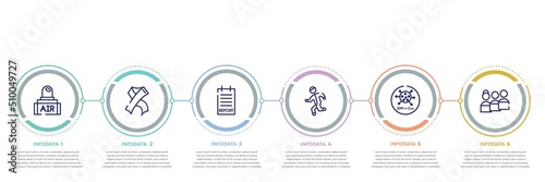 concept infographic design template. included air transmission, hiv, report, physical, 2019-ncov, people icons and 6 option or steps.