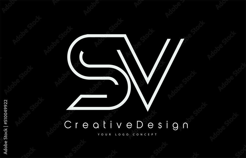 SV S V Letter Logo Design in White Colors. SV S V Letter Logo Design in White Colors.