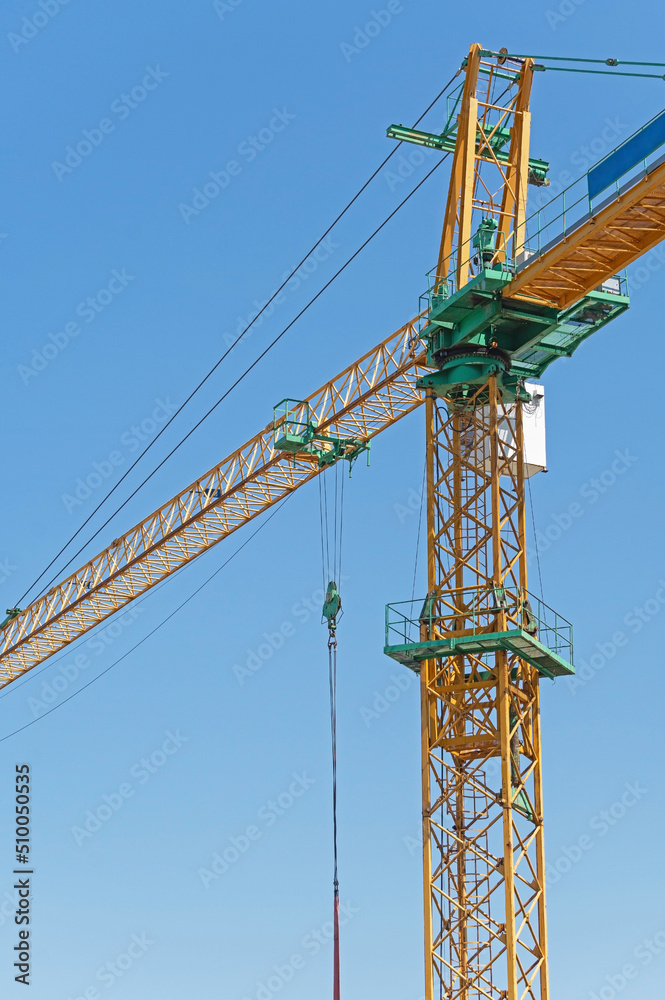 Construction tower crane with a cabin Construction tower crane with a cabin
