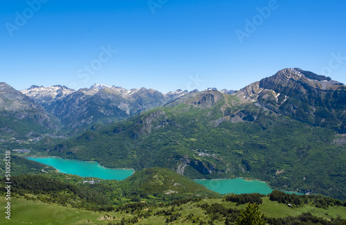 Lanuza and Bubal reservoirs in the Tena Valley, Pyrenees of Huesca.