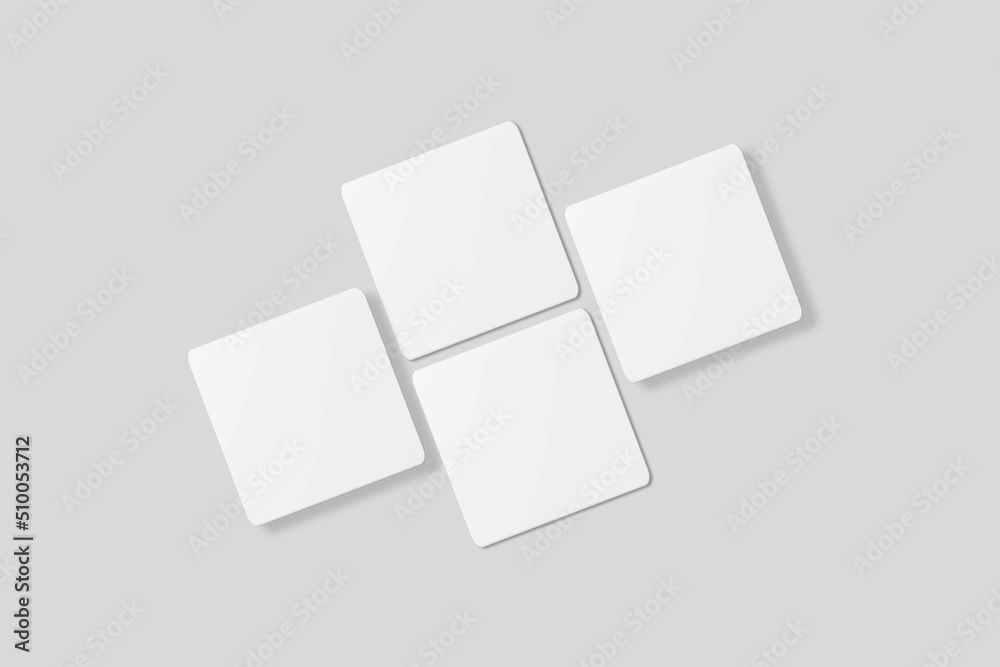Blank square business card for mockup. 3D Render. Blank square business card for mockup. 3D Render.