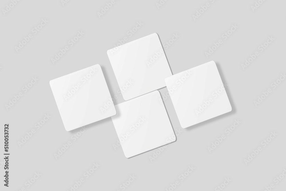 Blank square business card for mockup. 3D Render. Blank square business card for mockup. 3D Render.