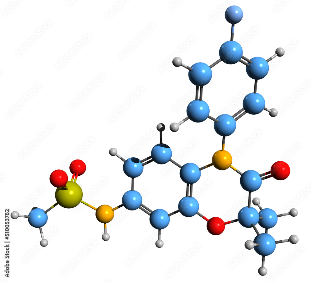 3D image of Apararenone skeletal formula - molecular chemical structure of nonsteroidal antimineralocorticoid isolated on white background 3D image of Apararenone skeletal formula - molecular chemical structure of nonsteroidal antimineralocorticoid isolated on white background
