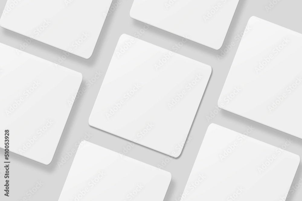 Blank square business card for mockup. 3D Render. Blank square business card for mockup. 3D Render.