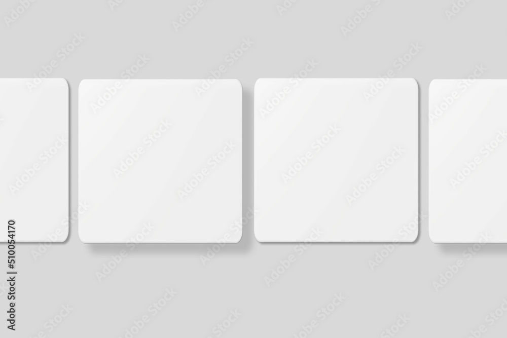 Blank square business card for mockup. 3D Render. Blank square business card for mockup. 3D Render.