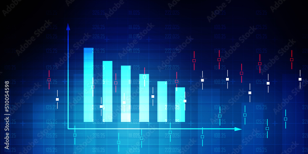 2d rendering Stock market online business concept. business Graph 2d rendering Stock market online business concept. business Graph