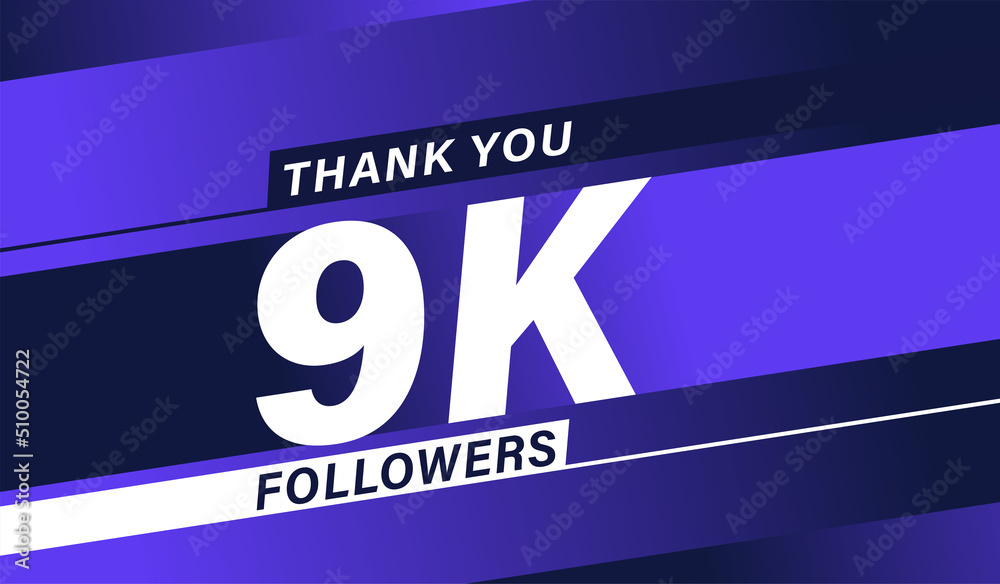 Thank you 9K followers modern banner design vectors