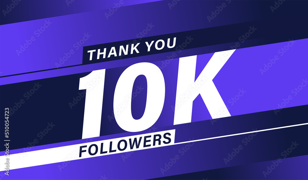 Thank you 10K followers modern banner design vectors