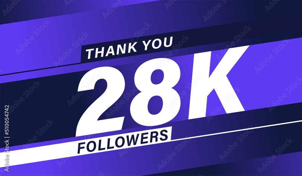 Thank you 28K followers modern banner design vectors Thank you 28K followers modern banner design vectors