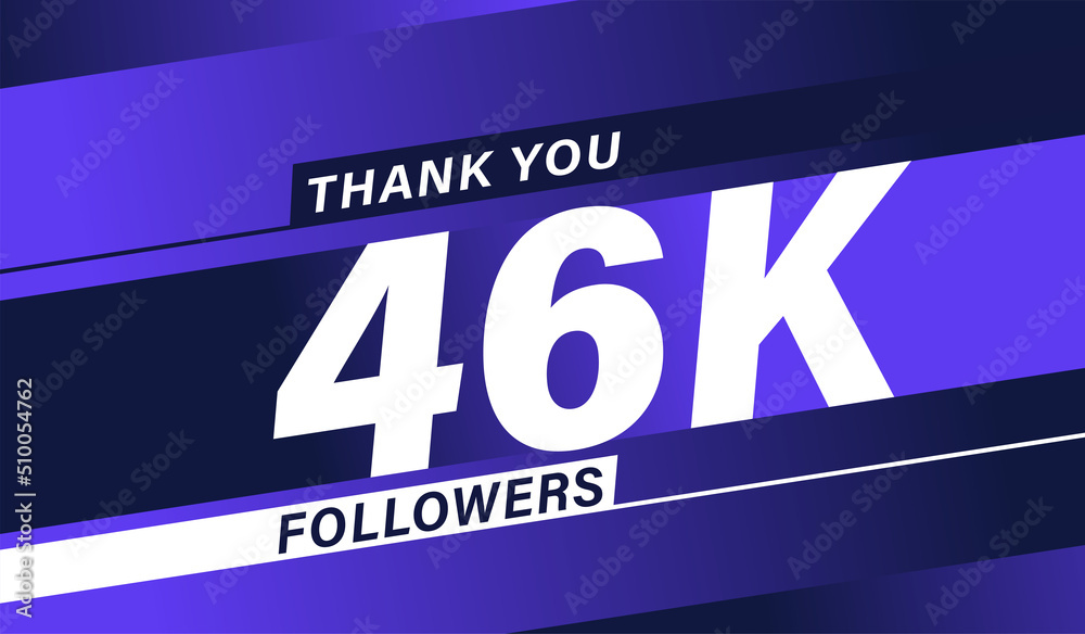 Thank you 46K followers modern banner design vectors