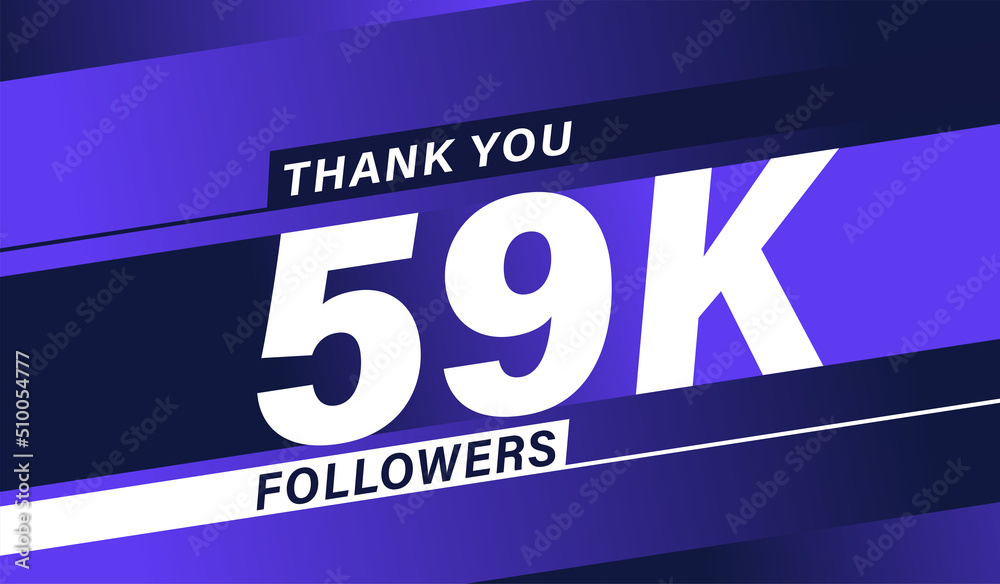 Thank you 59K followers modern banner design vectors Thank you 59K followers modern banner design vectors