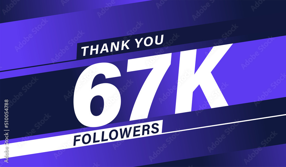 Thank you 67K followers modern banner design vectors