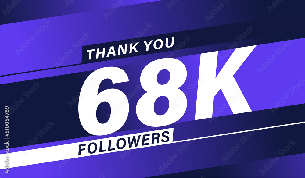 Thank you 68K followers modern banner design vectors