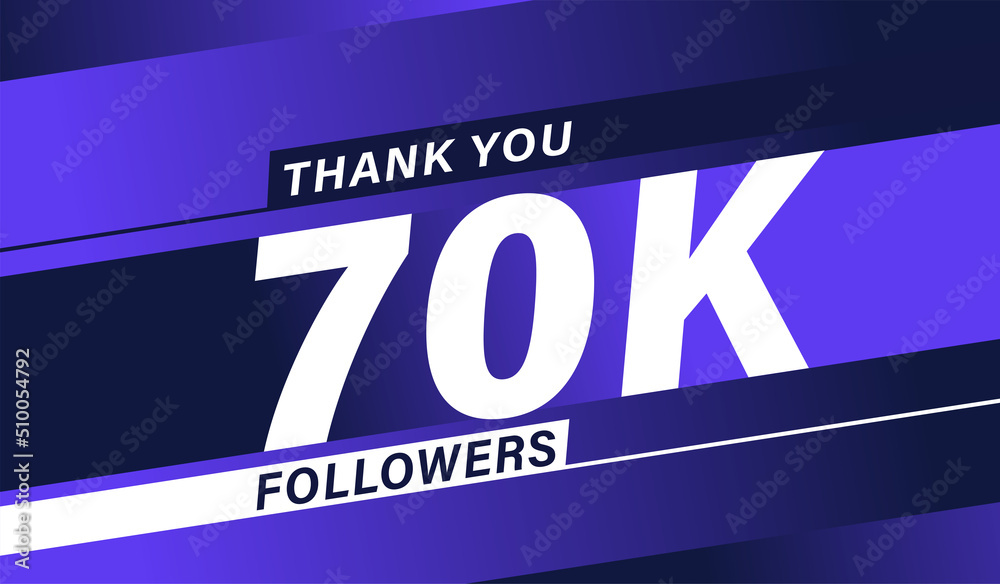 Thank you 70K followers modern banner design vectors Thank you 70K followers modern banner design vectors