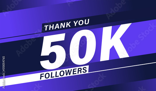 Thank you 50K followers modern banner design vectors