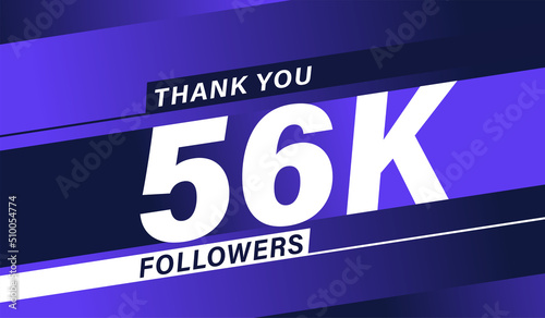 Thank you 56K followers modern banner design vectors