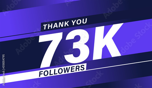 Thank you 73K followers modern banner design vectors
