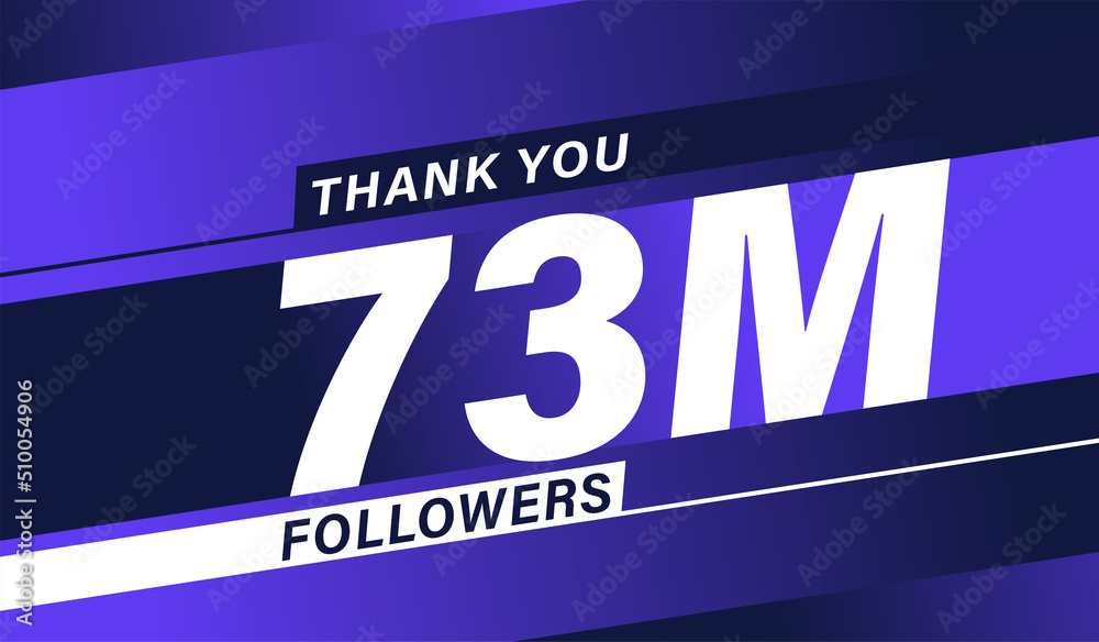 Thank you 73 million followers, modern banner design vectors
