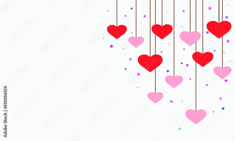 Lovely romantic background with hearts