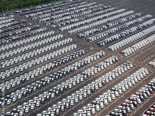 parking lot in car factory