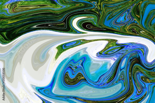 Indigo ocean blue marbling with natural luxury style swirls of marble .