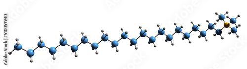  3D image of Behentrimonium chloride skeletal formula - molecular chemical structure of  BTAC-228 isolated on white background photo