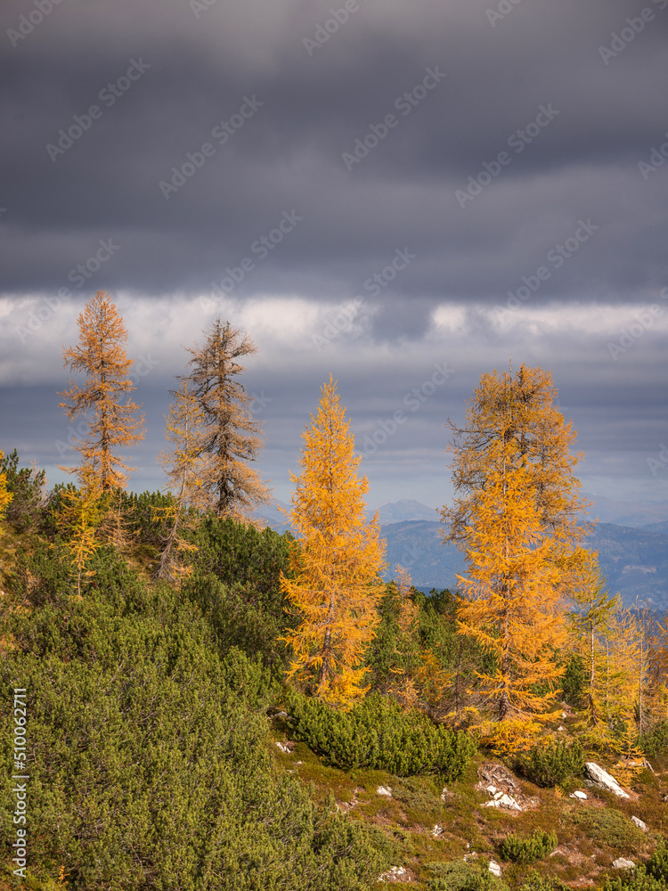 Autumn at Slemenova Spica in the Julian Alps mountains Autumn at Slemenova Spica in the Julian Alps mountains